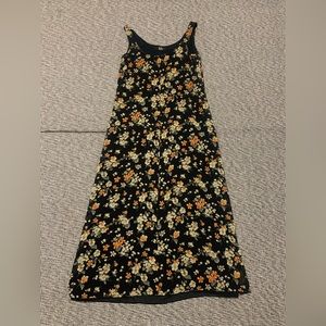 100% Silk Floral Maxi Dress